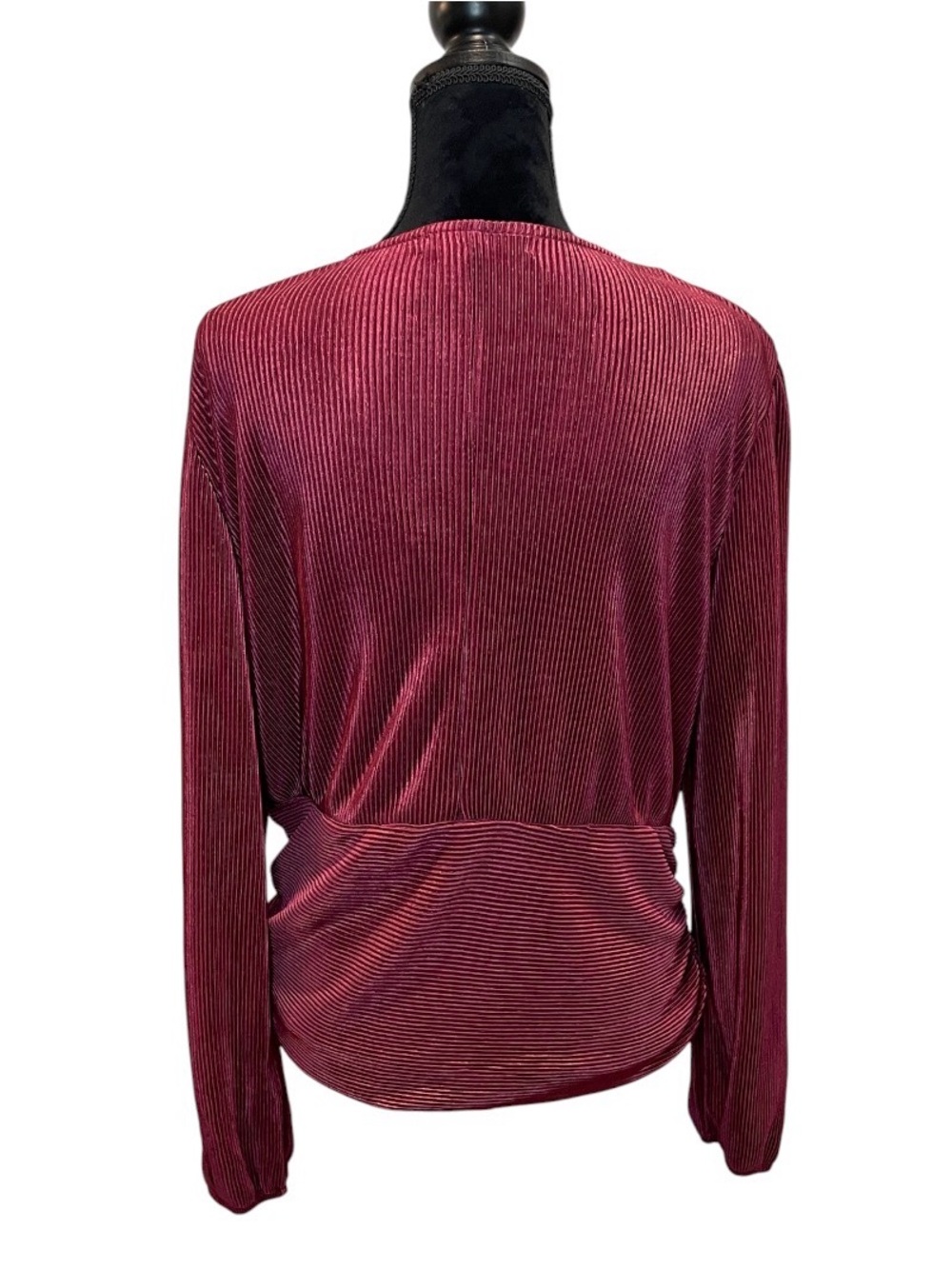 Absolutely Famous Burgundy Ruched Top - Picture 2 of 6